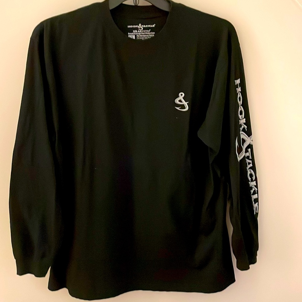 Black, XL, long sleeve Hook & Tackle t-shirt